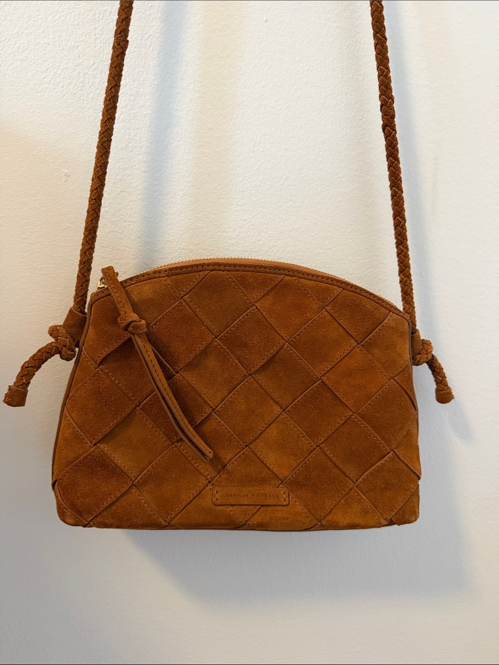 Loeffler Randall Suede Quilted Crossbody Bag in Brown